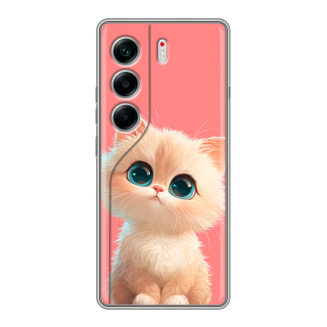 Силиконовый чехол на Tecno Camon 40 с принтом Розовый котенок