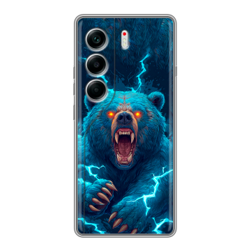 Силиконовый чехол на Tecno Camon 40 с принтом Медведь