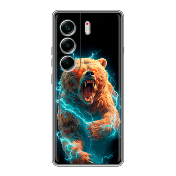 Силиконовый чехол на Tecno Camon 40 с принтом Медведь