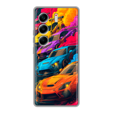 Силиконовый чехол на Tecno Camon 40 с принтом Тачки