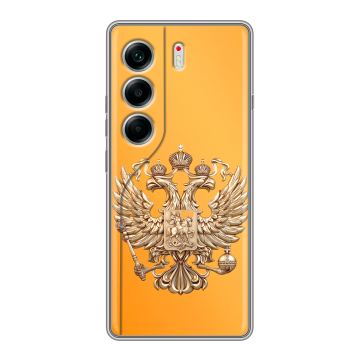 Силиконовый чехол на Tecno Camon 40 с принтом Герб Флаг России