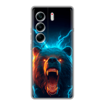 Силиконовый чехол на Tecno Camon 40 с принтом Медведь