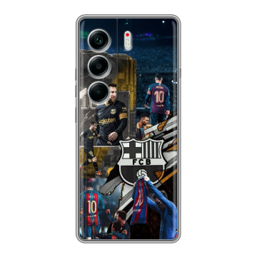 Силиконовый чехол на Tecno Camon 40 с принтом Messi Barcelona