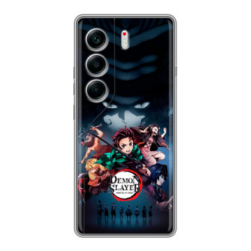 Силиконовый чехол на Tecno Camon 40 с принтом Demon Slayer Клинок рассекающий демонов
