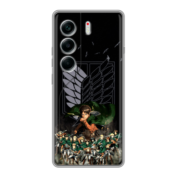 Силиконовый чехол на Tecno Camon 40 с принтом Атака титанов Силиконовый чехол на Tecno Camon 40 с принтом Атака титанов