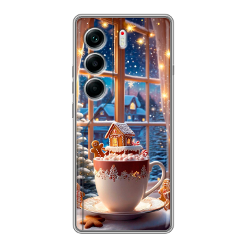 Силиконовый чехол на Tecno Camon 40 с принтом Новый год