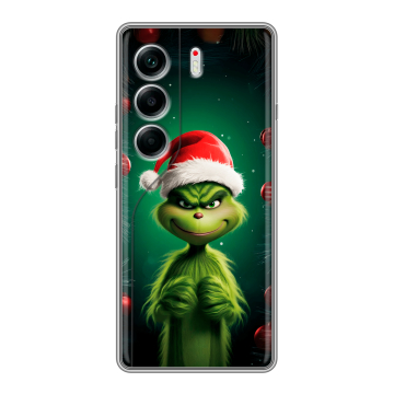 Силиконовый чехол на Tecno Camon 40 с принтом Гринч Новый год Рождество