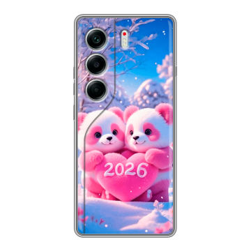 Силиконовый чехол на Tecno Camon 40 с принтом Новый год