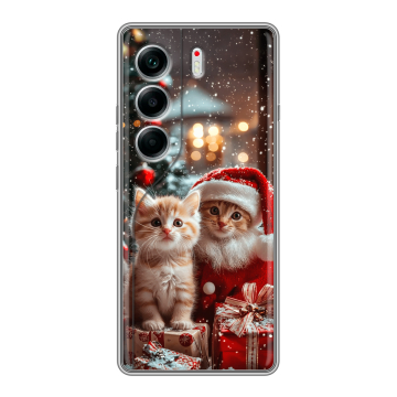 Силиконовый чехол на Tecno Camon 40 с принтом Новый год