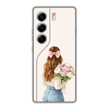 Силиконовый чехол на Tecno Camon 40 с принтом женский