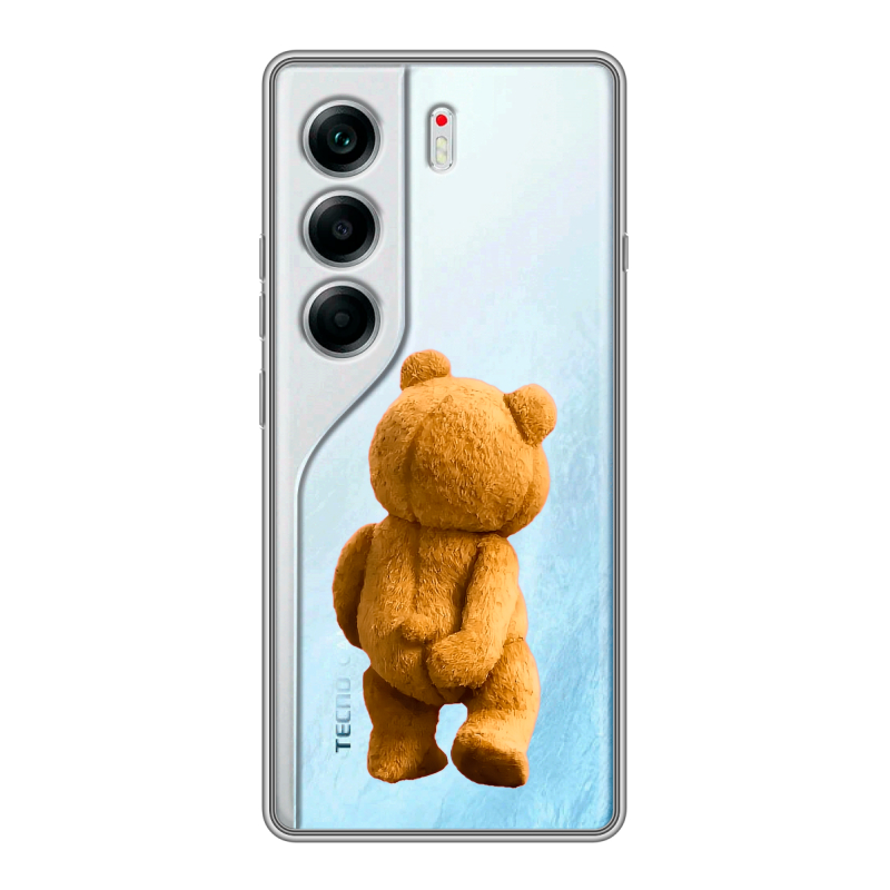 Силиконовый чехол на Tecno Camon 40 с принтом Медведь Силиконовый чехол на Tecno Camon 40 с принтом Медведь