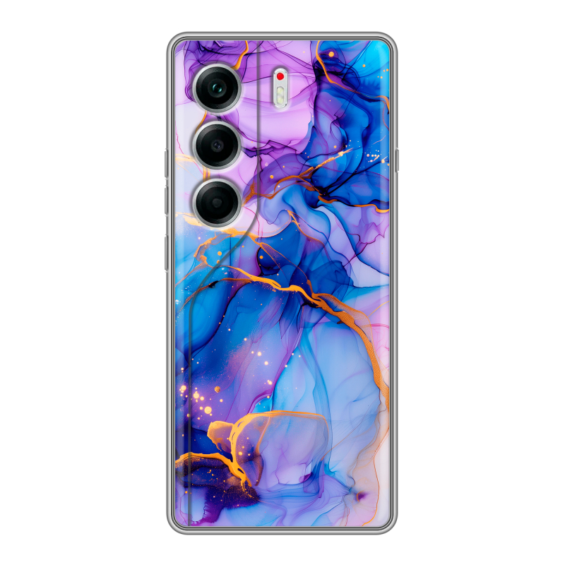 Силиконовый чехол на Tecno Camon 40 с принтом синий мрамор Силиконовый чехол на Tecno Camon 40 с принтом синий мрамор