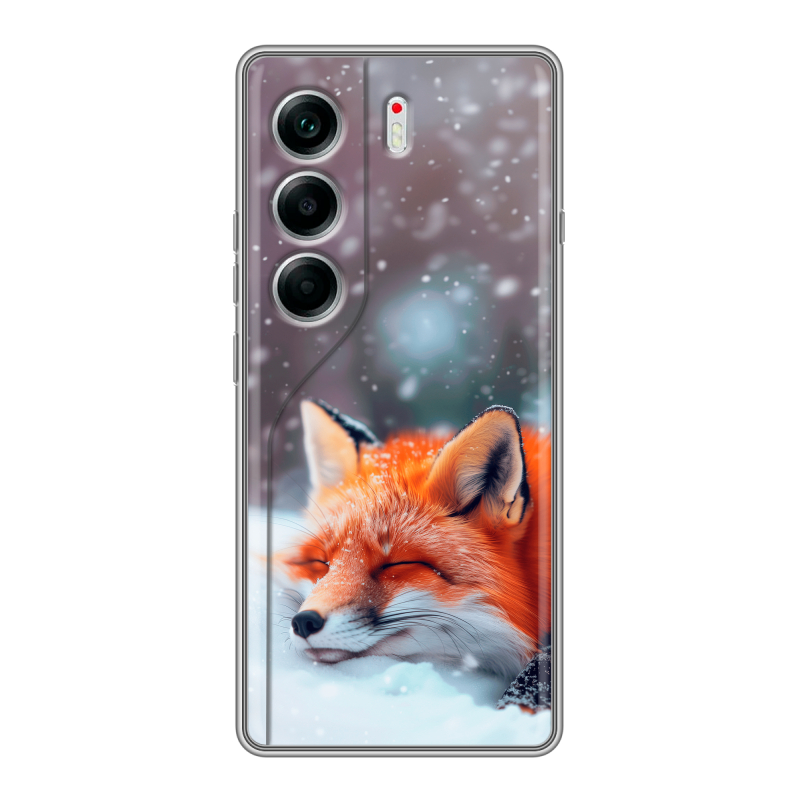 Силиконовый чехол на Tecno Camon 40 с принтом лиса Силиконовый чехол на Tecno Camon 40 с принтом лиса