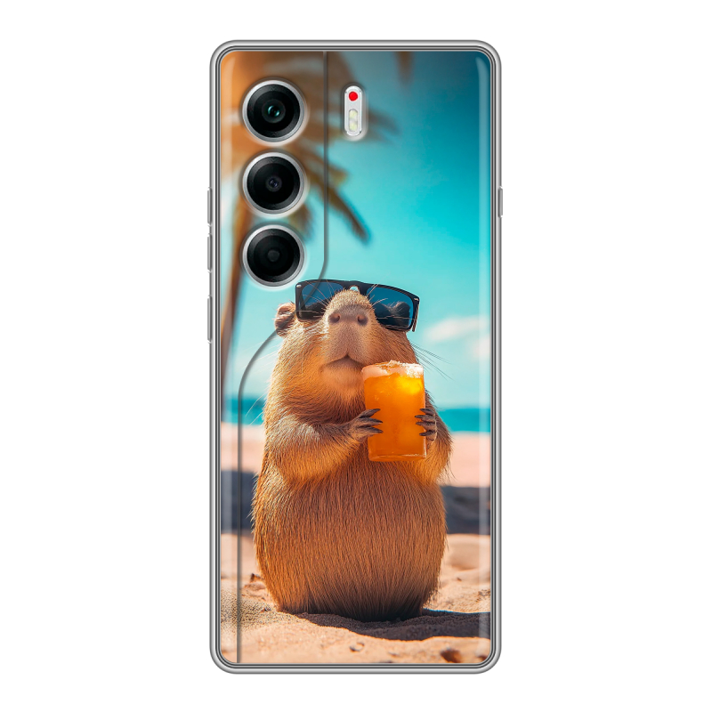 Силиконовый чехол на Tecno Camon 40 с принтом Капибара Силиконовый чехол на Tecno Camon 40 с принтом Капибара