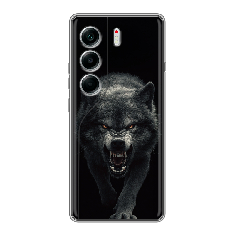 Силиконовый чехол на Tecno Camon 40 с принтом Волк Силиконовый чехол на Tecno Camon 40 с принтом Волк