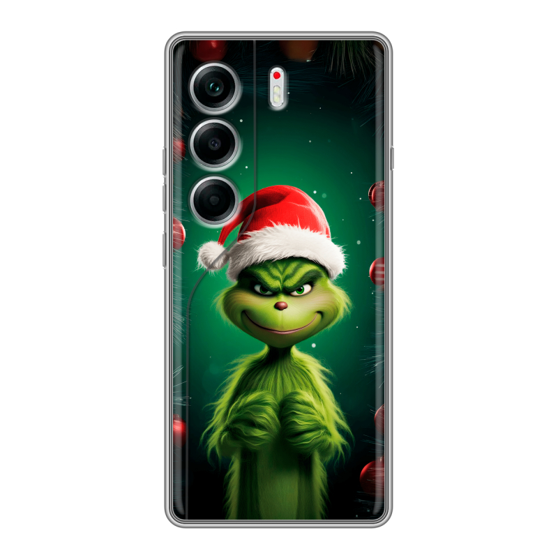 Силиконовый чехол на Tecno Camon 40 с принтом Гринч Новый год Рождество Силиконовый чехол на Tecno Camon 40 с принтом Гринч Новый год Рождество