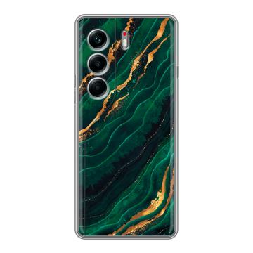 Силиконовый чехол на Tecno Camon 40 Pro 4G с принтом Мрамор зеленое золото Силиконовый чехол на Tecno Camon 40 Pro 4G с принтом Мрамор зеленое золото