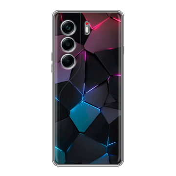 Силиконовый чехол на Tecno Camon 40 Pro 4G с принтом Геометрия неона