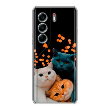 Силиконовый чехол на Tecno Camon 40 Pro 4G с принтом Кошки