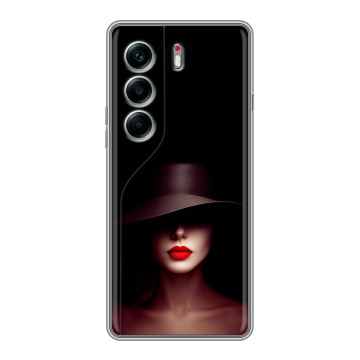 Силиконовый чехол на Tecno Camon 40 Pro 4G с принтом Девушка в шляпе