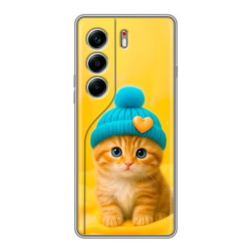 Силиконовый чехол на Tecno Camon 40 Pro 4G с принтом Котенок в шапке Силиконовый чехол на Tecno Camon 40 Pro 4G с принтом Котенок в шапке