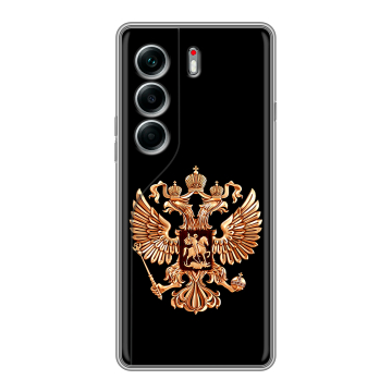 Силиконовый чехол на Tecno Camon 40 Pro 4G с принтом Герб России золотой Силиконовый чехол на Tecno Camon 40 Pro 4G с принтом Герб России золотой