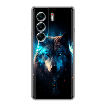 Силиконовый чехол на Tecno Camon 40 Pro 4G с принтом Волк ночной Силиконовый чехол на Tecno Camon 40 Pro 4G с принтом Волк ночной