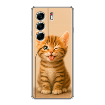 Силиконовый чехол на Tecno Camon 40 Pro 4G с принтом котенок