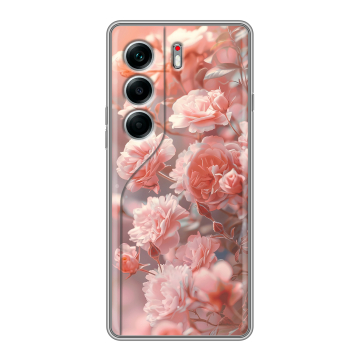 Силиконовый чехол на Tecno Camon 40 Pro 4G с принтом Розовые розы