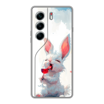 Силиконовый чехол на Tecno Camon 40 Pro 4G с принтом кролик зайчик