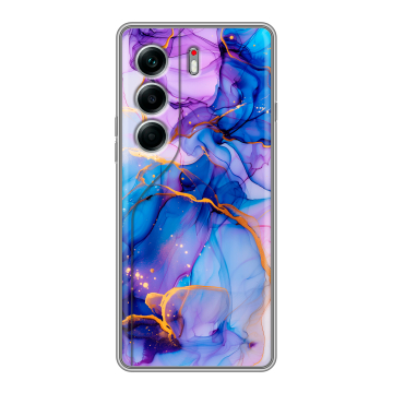 Силиконовый чехол на Tecno Camon 40 Pro 4G с принтом синий мрамор