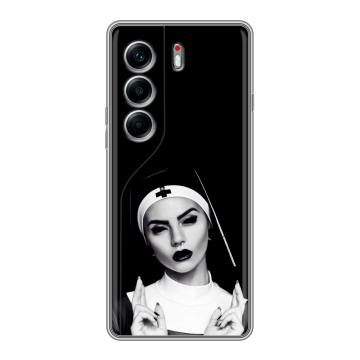 Силиконовый чехол на Tecno Camon 40 Pro 4G с принтом монашка