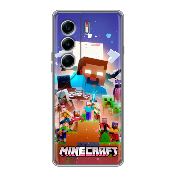 Силиконовый чехол на Tecno Camon 40 Pro 4G с принтом Майнкрафт Minecraft Силиконовый чехол на Tecno Camon 40 Pro 4G с принтом Майнкрафт Minecraft