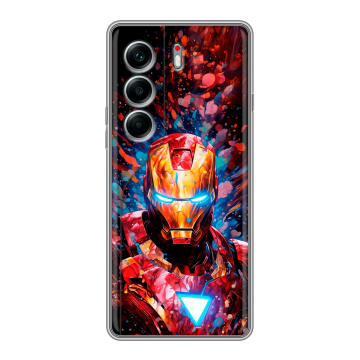 Силиконовый чехол на Tecno Camon 40 Pro 4G с принтом Железный человек Ironman
