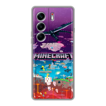 Силиконовый чехол на Tecno Camon 40 Pro 4G с принтом Майнкрафт Minecraft