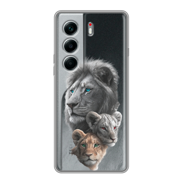 Силиконовый чехол на Tecno Camon 40 Pro 4G с принтом Львы