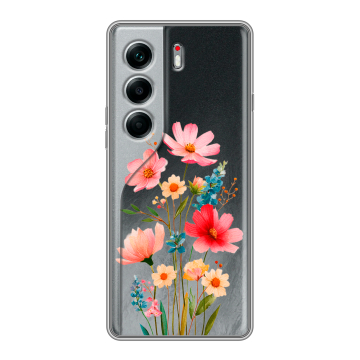 Силиконовый чехол на Tecno Camon 40 Pro 4G с принтом Цветы