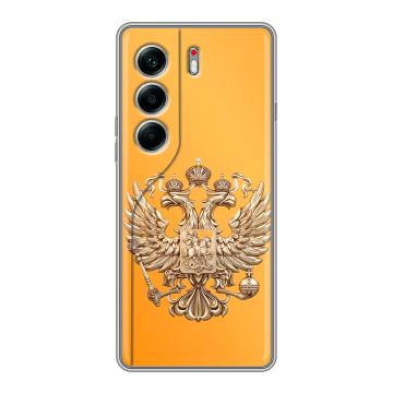 Силиконовый чехол на Tecno Camon 40 Pro 4G с принтом Герб Флаг России