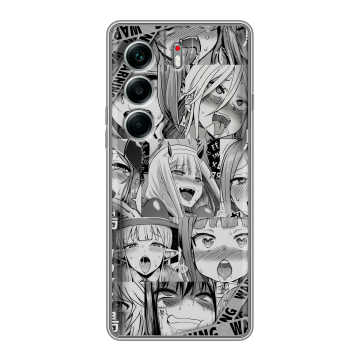 Силиконовый чехол на Tecno Camon 40 Pro 4G с принтом Ahegao Ахегао Аниме