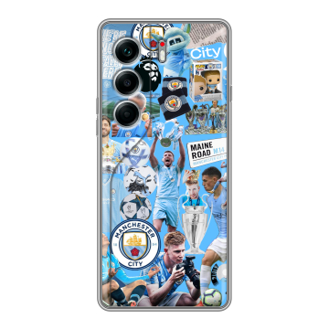 Силиконовый чехол на Tecno Camon 40 Pro 4G с принтом Man City Манчестер Сити