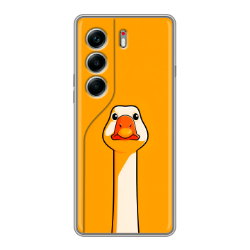 Силиконовый чехол на Tecno Camon 40 Pro 4G с принтом Смешная утка