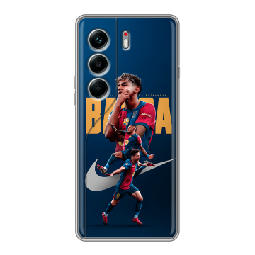 Силиконовый чехол на Tecno Camon 40 Pro 4G с принтом Барселона Barca Yamal 