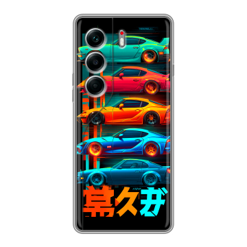 Силиконовый чехол на Tecno Camon 40 Pro 4G с принтом машины тачки