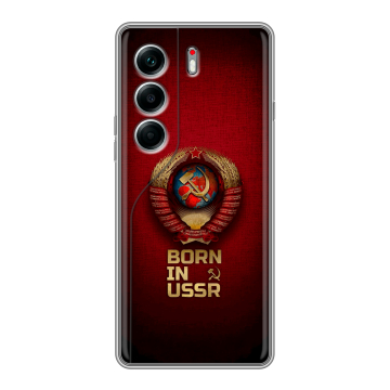Силиконовый чехол на Tecno Camon 40 Pro 4G с принтом Флаг Герб СССР