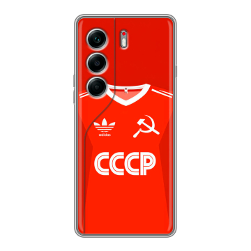 Силиконовый чехол на Tecno Camon 40 Pro 4G с принтом Флаг Герб СССР
