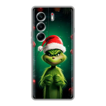 Силиконовый чехол на Tecno Camon 40 Pro 4G с принтом Гринч Новый год Рождество