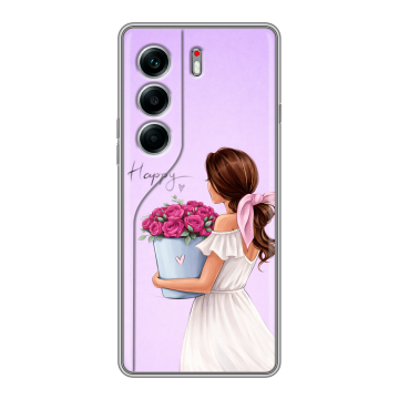 Силиконовый чехол на Tecno Camon 40 Pro 4G с принтом женский