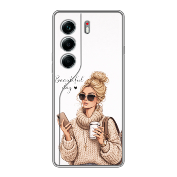 Силиконовый чехол на Tecno Camon 40 Pro 4G с принтом женский