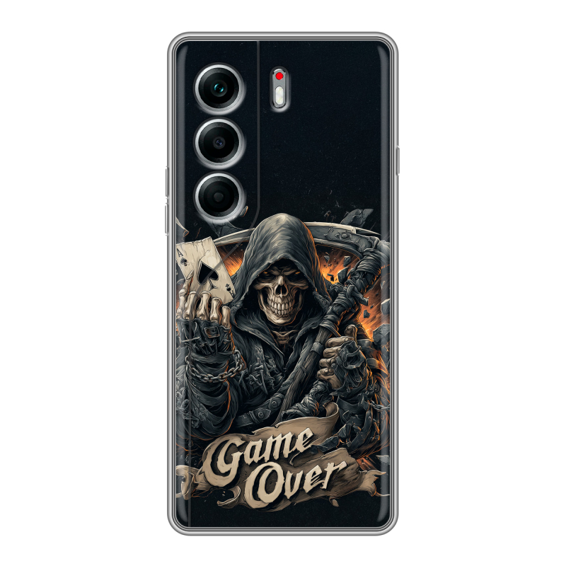 Силиконовый чехол на Tecno Camon 40 Pro 4G с принтом Скелет карты Силиконовый чехол на Tecno Camon 40 Pro 4G с принтом Скелет карты