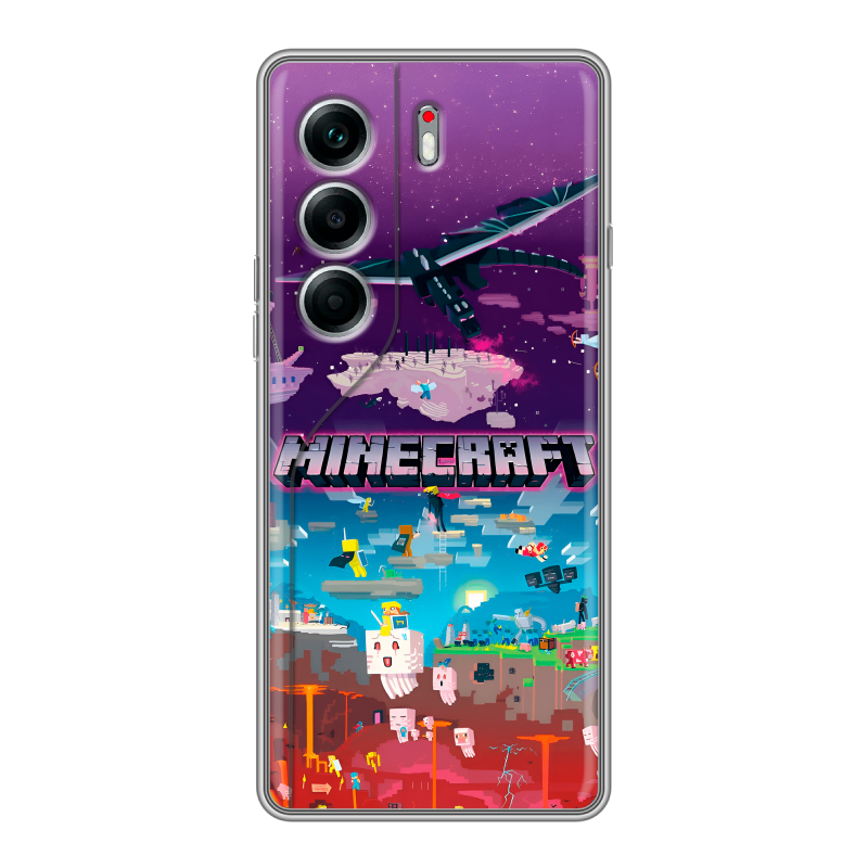 Силиконовый чехол на Tecno Camon 40 Pro 4G с принтом Майнкрафт Minecraft Силиконовый чехол на Tecno Camon 40 Pro 4G с принтом Майнкрафт Minecraft